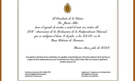Los firmantes del Pacto de Mayo deberán vestir de traje oscuro